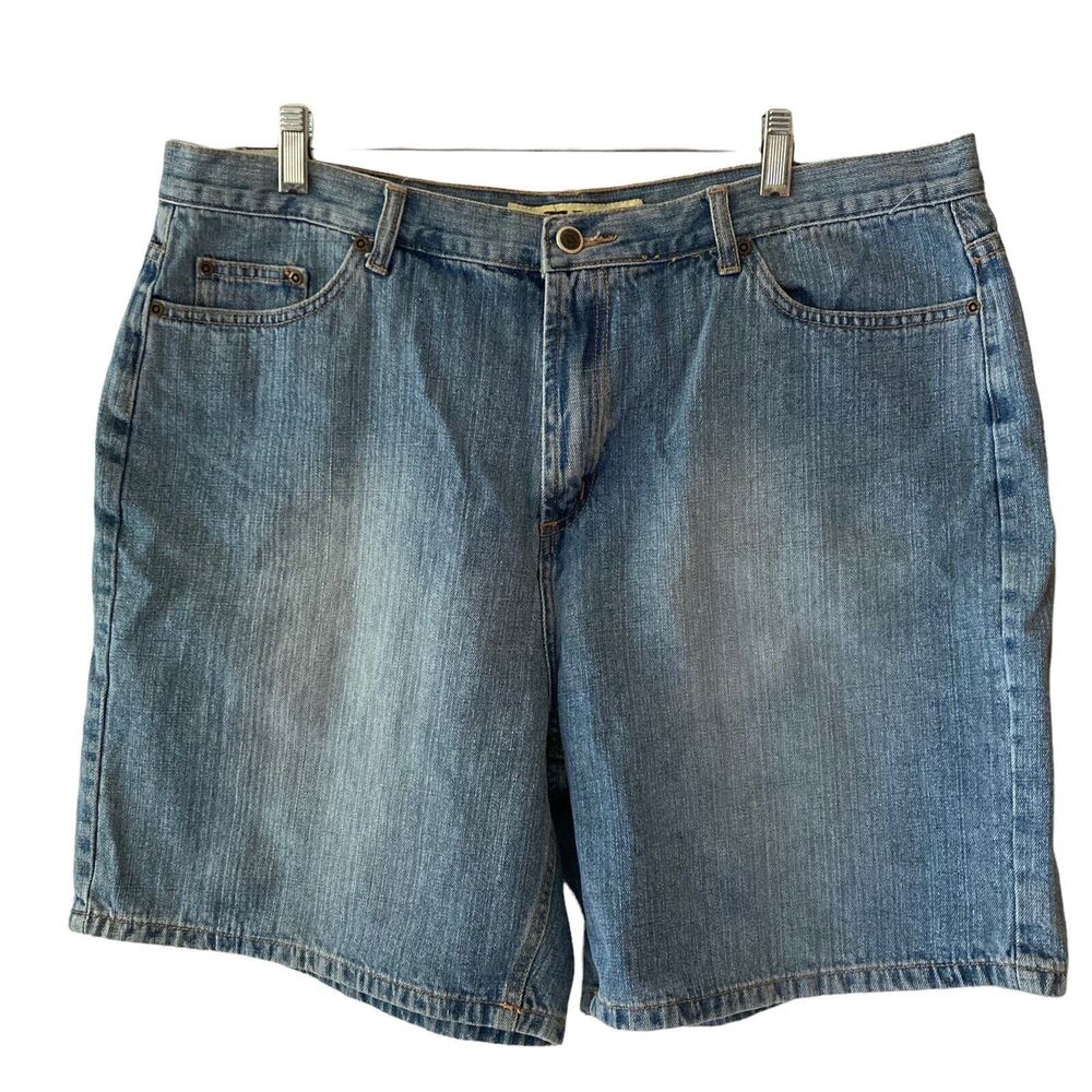 Vintage Y2K Zena Shorts Bermuda Womens 18 Plus Size Stretch Dark Wash